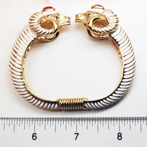 🏆 BOOKPIECE Kenneth Jay Lane Ram's Head Bracelet - Picture 14 of 16